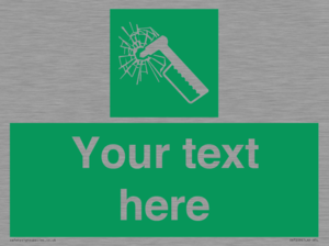 Custom sign safe condition emergency hammer